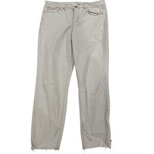 Nicole Miller Soho High Rise Ankle Skinny Jeans Size 14 Beige Cotton Blend